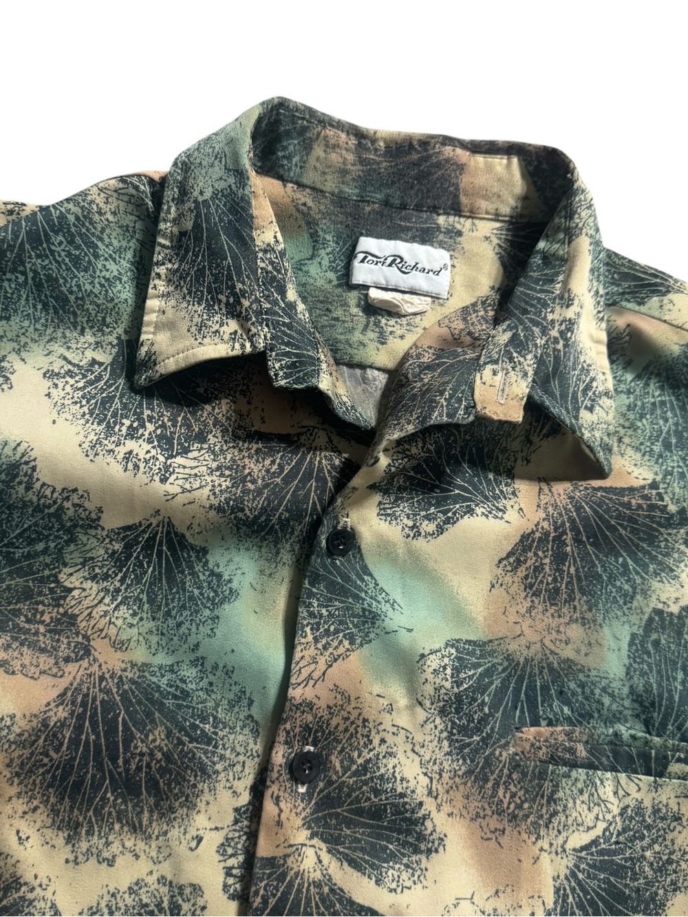 Vintage Tori Richard Shirt Mens XL Hawaiian Aloha 70s Fan Coral Polyester USA